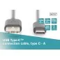 Kabel połączeniowy USB 2.0 HighSpeed Typ USB C/USB A M/M czarny 1,8m AK-300154-018-S