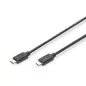 Kabel połączeniowy USB 2.0 HighSpeed Typ USB C/USB C M/M czarny 1m AK-300155-010-S