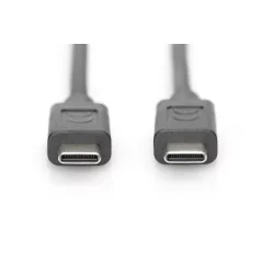 Kabel połączeniowy USB 2.0 HighSpeed Typ USB C/USB C M/M czarny 1m AK-300155-010-S