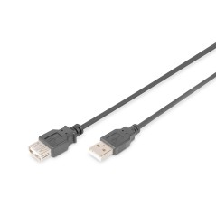 Kabel przedłużający USB 2.0 HighSpeed Typ USB A/USB A M/Ż czarny 3m AK-300202-030-S Assmann