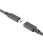 Kabel przedłużający USB 3.1 Gen.2 SuperSpeed+ 10Gbps Typ USB C/USB C M/Ż, PD,  czarny 0,7m AK-300210-007-S