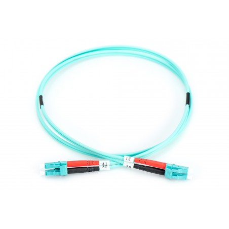 Kabel krosowy (patch cord) światłowodowy LC/LC, dplx, MM 50/125, OM3, LSOH, 1m, turkusowy DK-2533-01/3