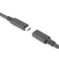 Kabel przedłużający USB 2.0 HighSpeed Typ USB C/USB C M/Ż  PD czarny 1.5m AK-300210-015-S