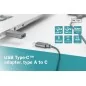 Adapter USB 3.0 HighSpeed Typ USB C/USB A M/Ż czarny AK-300524-000-S