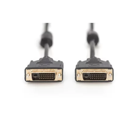 Kabel połączeniowy DVI-D DualLink WQXGA 30Hz HD Typ DVI-D (24+1)/DVI-D (24+1) M/M czarny 5m AK-320101-050-S