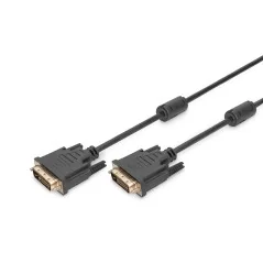 Kabel połączeniowy DVI-D DualLink 1080p 60Hz FHD Typ DVI-D (24+1)/DVI-D (24+1) M/M czarny 0,5m AK-320108-005-S
