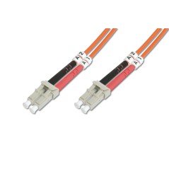 Kabel krosowy (patch cord) światłowodowy LC/LC, dplx, MM 50/125, OM2, LSOH, 3m, pomarańczowy DK-2533-03