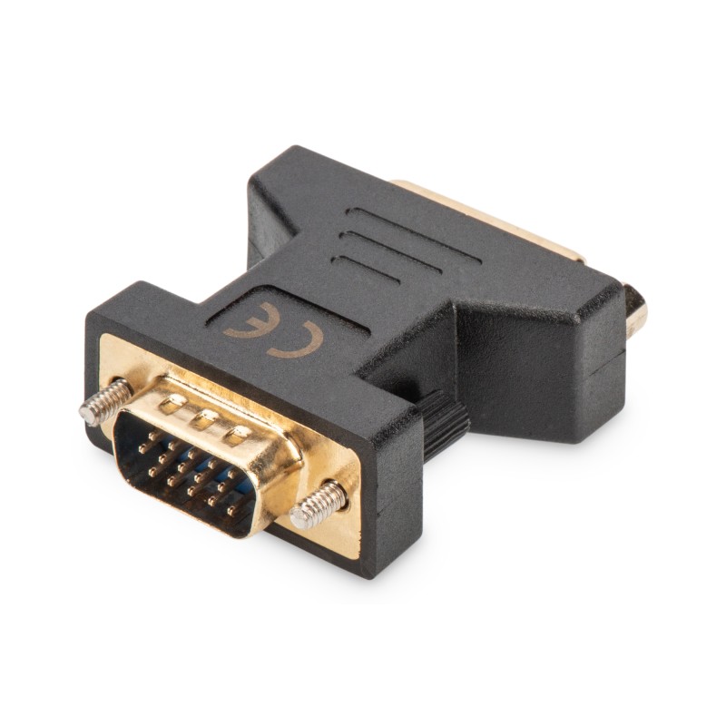 Adapter DVI-I DualLink Typ DVI-I (24+5)/DSUB15 (VGA) Ż/M czarny AK-320505-000-S Assmann