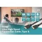 Kabel połączeniowy HDMI 2.1 Ultra High Speed 8K60Hz UHD HDMI A/HDMI A M/M czarny 1m AK-330124-010-S