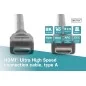 Kabel połączeniowy HDMI 2.1 Ultra High Speed 8K60Hz UHD HDMI A/HDMI A M/M czarny 3m AK-330124-030-S