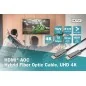 Kabel połączeniowy hybrydowy HDMI 2.0 Premium High Speed Ethernet 4K60Hz UHD HDMI A/HDMI A M/M 10m AK-330125-100-S
