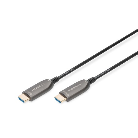 Kabel połączeniowy hybrydowy HDMI 2.1 Ultra High Speed 8K60Hz UHD HDMI A/HDMI A M/M czarny 15m AK-330126-150-S