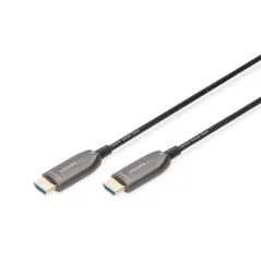 Kabel połączeniowy hybrydowy HDMI 2.1 Ultra High Speed 8K60Hz UHD HDMI A/HDMI A M/M czarny 20m AK-330126-200-S