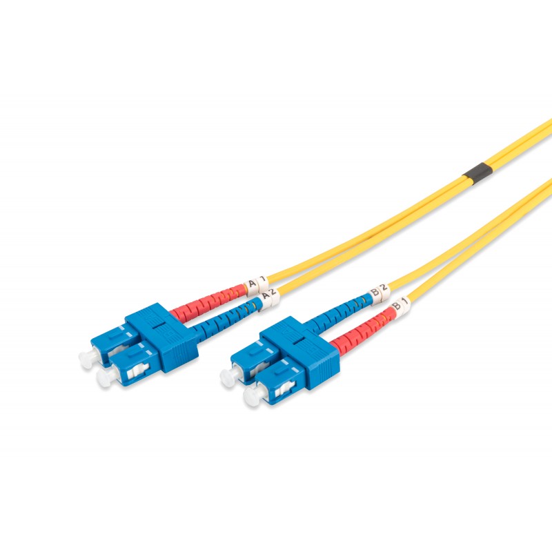 Kabel krosowy (patch cord) światłowodowy SC/SC, dplx, SM 9/125, OS2, LSOH, 1m, żółty DK-2922-01 Kabel krosowy (patch cord) światłowodowy SC/SC, dplx, SM 9/125, OS2, LSOH, 1m, żółty DK-2922-01