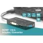 Kabel adapter HDMI 1.4 High Speed 4K30Hz UHD HDMI A+USB A/DP+DVI+VGA M/Ż czarny 0.2m AK-330403-002-S