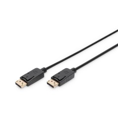 Kabel połączeniowy DisplayPort z zatrzaskami 1080p 60Hz FHD Typ DP/DP M/M czarny 1m AK-340103-010-S