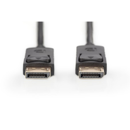 Kabel połączeniowy DisplayPort z zatrzaskami 1080p 60Hz FHD Typ DP/DP M/M czarny 2m AK-340103-020-S
