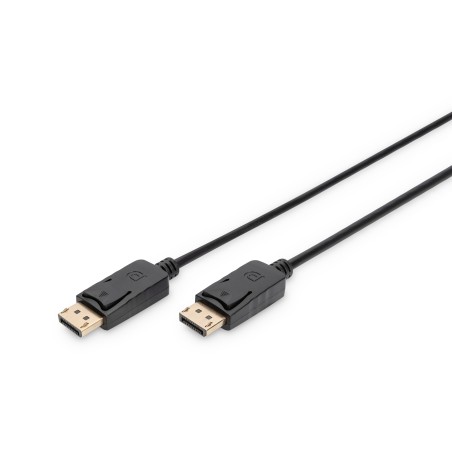 Kabel połączeniowy DisplayPort z zatrzaskami 1080p 60Hz FHD Typ DP/DP M/M czarny 5m AK-340103-050-S