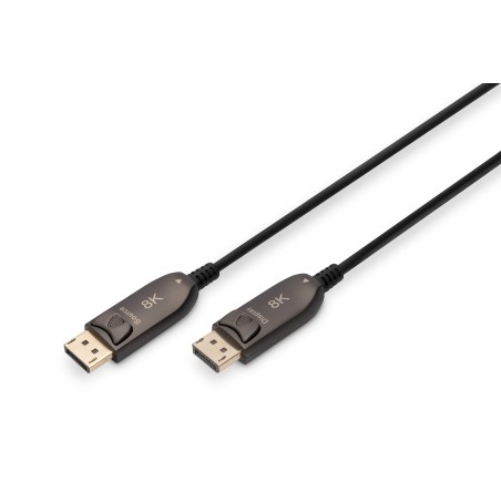 Kabel połączeniowy hybrydowy AOC DisplayPort 1.4 8K/60Hz UHD DP/DP M/M czarny 15m AK-340107-150-S