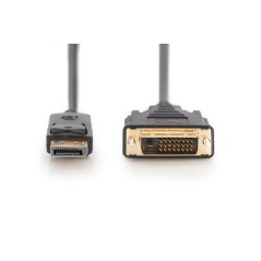 Kabel adapter Displayport z zatrzaskiem 1080p 60Hz FHD Typ DP/DVI-D (24+1) M/M czarny 3m AK-340306-030-S