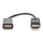 Kabel adapter Displayport 1.1a z zatrzaskiem Typ DP/HDMI A M/Ż czarny 0,15m AK-340408-001-S Assmann Kabel adapter Displayport 1.1a z zatrzaskiem Typ DP/HDMI A M/Ż czarny 0,15m AK-340408-001-S Assmann