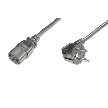 Kabel połączeniowy zasilający Typ Schuko kątowy/IEC C13 M/Ż czarny 1,8m AK-440100-018-S