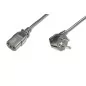 Kabel połączeniowy zasilający Typ Schuko kątowy/IEC C13 M/Ż czarny 2,5m AK-440100-025-S