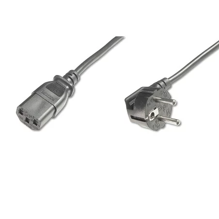 Kabel połączeniowy zasilający Typ Schuko kątowy/IEC C13 M/Ż czarny 5m AK-440100-050-S