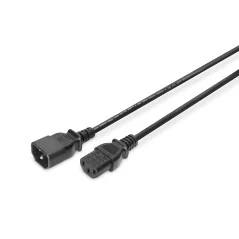 Kabel przedłużający zasilający Typ IEC C14/IEC C13 M/Ż czarny 1,8m AK-440201-018-S