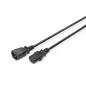 Kabel przedłużający zasilający Typ IEC C14/IEC C13 M/Ż czarny 1,8m AK-440201-018-S