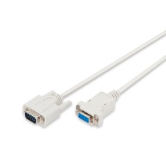 Kabel przedłużający RS232 1:1 Typ DSUB9/DSUB9 M/Ż szary 2m AK-610202-020-E