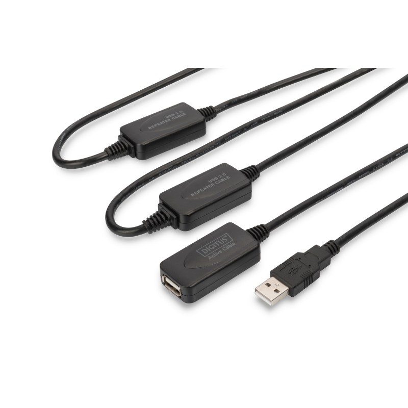 kabel przedłużający aktywny/repeater USB 2.0 HighSpeed Typ USB A/USB A M/Ż czarny 25m DA-73103 Digitus