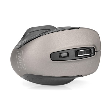 Mysz bezprzewodowa optyczna ergonomiczna 1600 DPI 6 przycisków 2,4 GHz, czarno-szara DA-20163