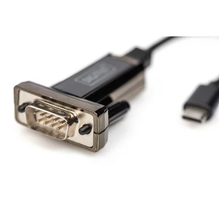Kabel Adapter USB 2.0 HighSpeed Typ USB C/RS232 M/Ż czarny 1m DA-70166