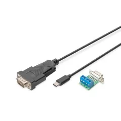 Kabel adapter USB 2.0 HighSpeed Typ USB C/RS485 M/M czarny 1m DA-70168