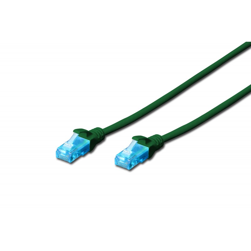 patch cord RJ45/RJ45 U/UTP kat. 5e 0,5m AWG 26/7 PVC zielony DK-1512-005/G Digitus Professional