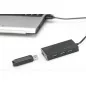 HUB/Koncentrator 4-portowy USB 3.0 SuperSpeed, aktywny, aluminium DA-70240-1