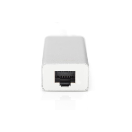 HUB/Koncentrator 3-portowy USB 3.0 Typ C, 3x USB A HighSpeed z Gigabit LAN adapter, aluminium DA-70255