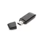 Czytnik kart 2-portowy USB 2.0 HighSpeed SD/Micro SD, kompaktowy, czarny DA-70310-3