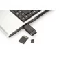 Czytnik kart 2-portowy USB 2.0 HighSpeed SD/Micro SD, kompaktowy, czarny DA-70310-3