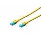 patch cord RJ45/RJ45 U/UTP kat. 5e 0,5m AWG 26/7 PVC żółty DK-1512-005/Y Digitus Professional