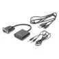 Konwerter/adapter audio-video VGA do HDMI, 1080p FHD, z audio 3.5mm MiniJack DA-70473