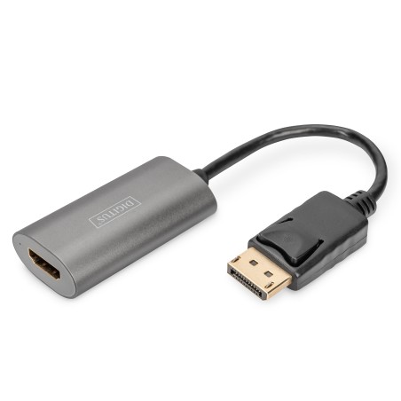 Kabel adapter DisplayPort z zatrzaskiem 8K 60Hz UHD Typ DP/HDMI A M/Ż czarny 0,2m DA-70823