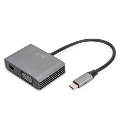 Kabel adapter graficzny USB Typ C na miniDisplayPort/VGA 4K 30Hz UHD 0,2m DA-70825