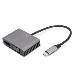 Kabel adapter graficzny USB Typ C na DisplayPort/VGA 4K 30Hz 0,2m DA-70827