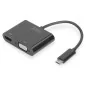 Adapter graficzny HDMI/ VGA 4K 30Hz UHD/ FHD na USB 3.1 Typ C, z audio, czarny, aluminiowy DA-70858