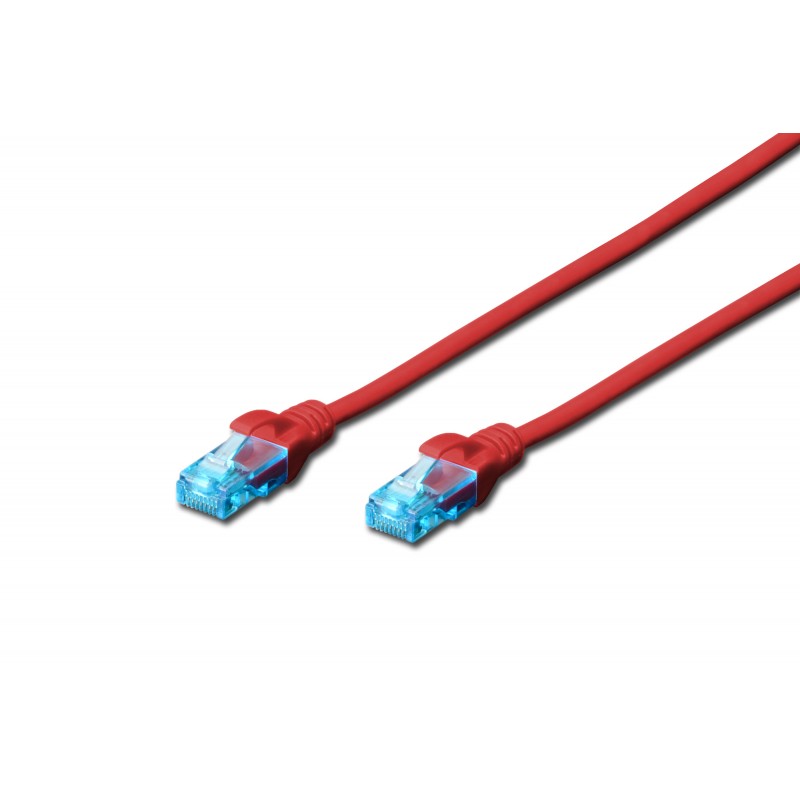 patch cord RJ45/RJ45 U/UTP kat. 5e 1,0m AWG 26/7 PVC czerwony DK-1512-010/R Digitus Professional