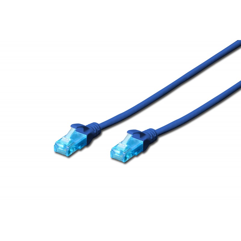 patch cord RJ45/RJ45 U/UTP kat. 5e 2,0m AWG 26/7 PVC niebieski DK-1512-020/B Digitus Professional