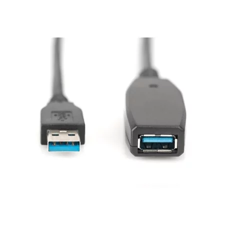 Kabel przedłużający USB 3.0 SuperSpeed Typ USB A/USB A M/Ż aktywny czarny 15m DA-73106