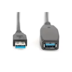 Kabel przedłużający USB 3.0 SuperSpeed Typ USB A/USB A M/Ż aktywny czarny 20m DA-73107